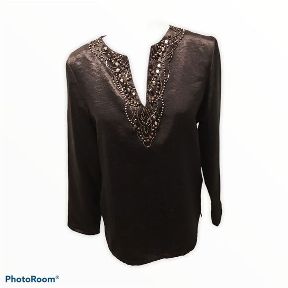 Jones of NY satin top Petite Medium - Picture 1 of 7